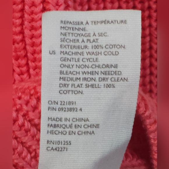 COS Criss Cross Cut Out Jumper Sweater Fisherman 100% Cotton Chunky Knit Medium - Picture 9 of 10